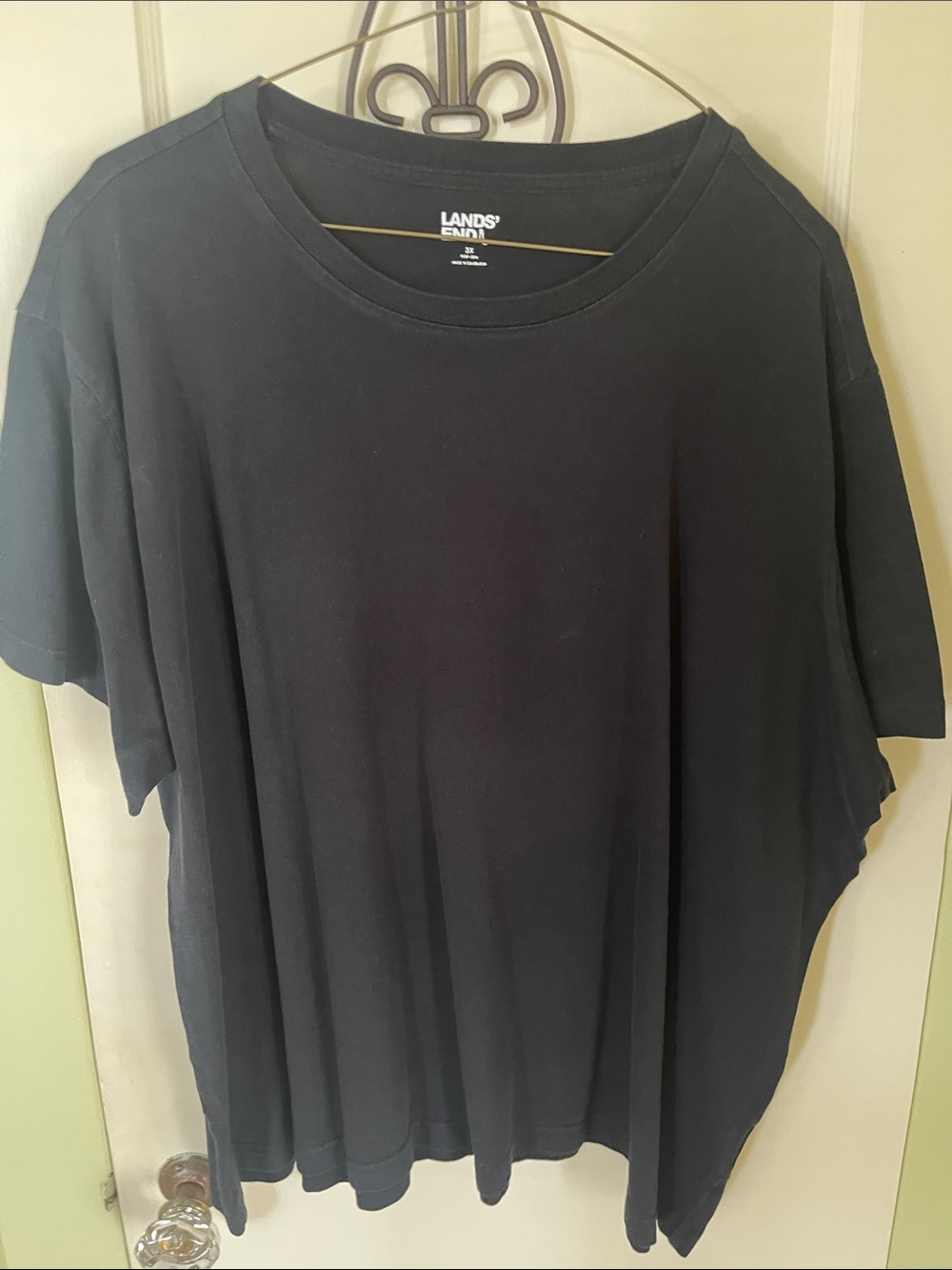 Lands' End Black Short-Sleeve Crewneck Tee